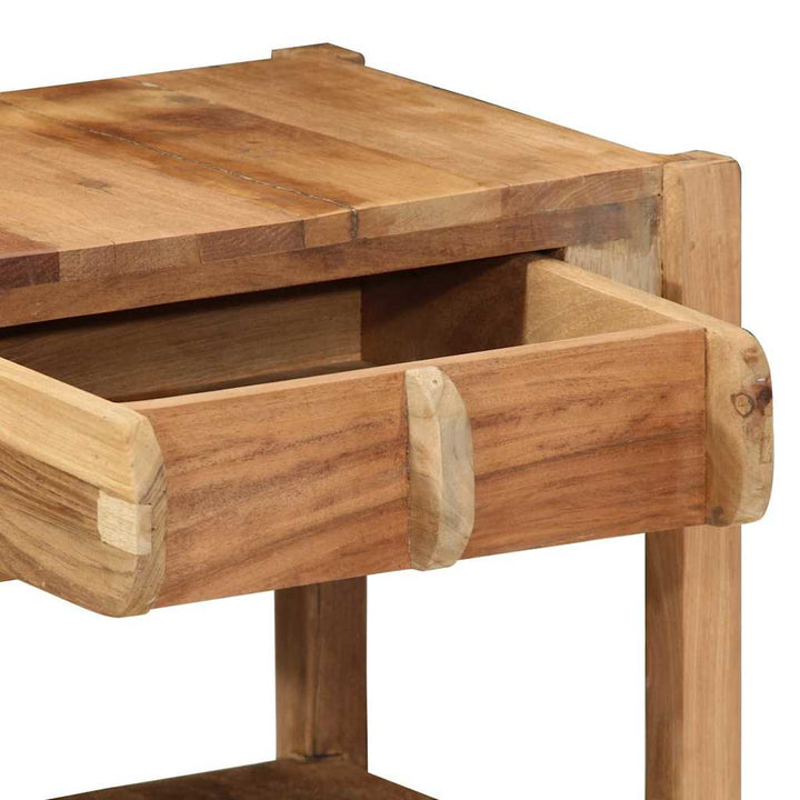 Endebord med skuffe Brun 43 x 32 x 46 cm Solid genbrugs træ