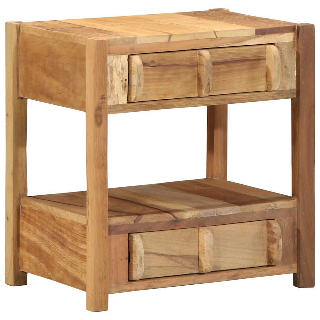 Endebord med skuffe Brun 43 x 32 x 46 cm Solid genbrugs træ