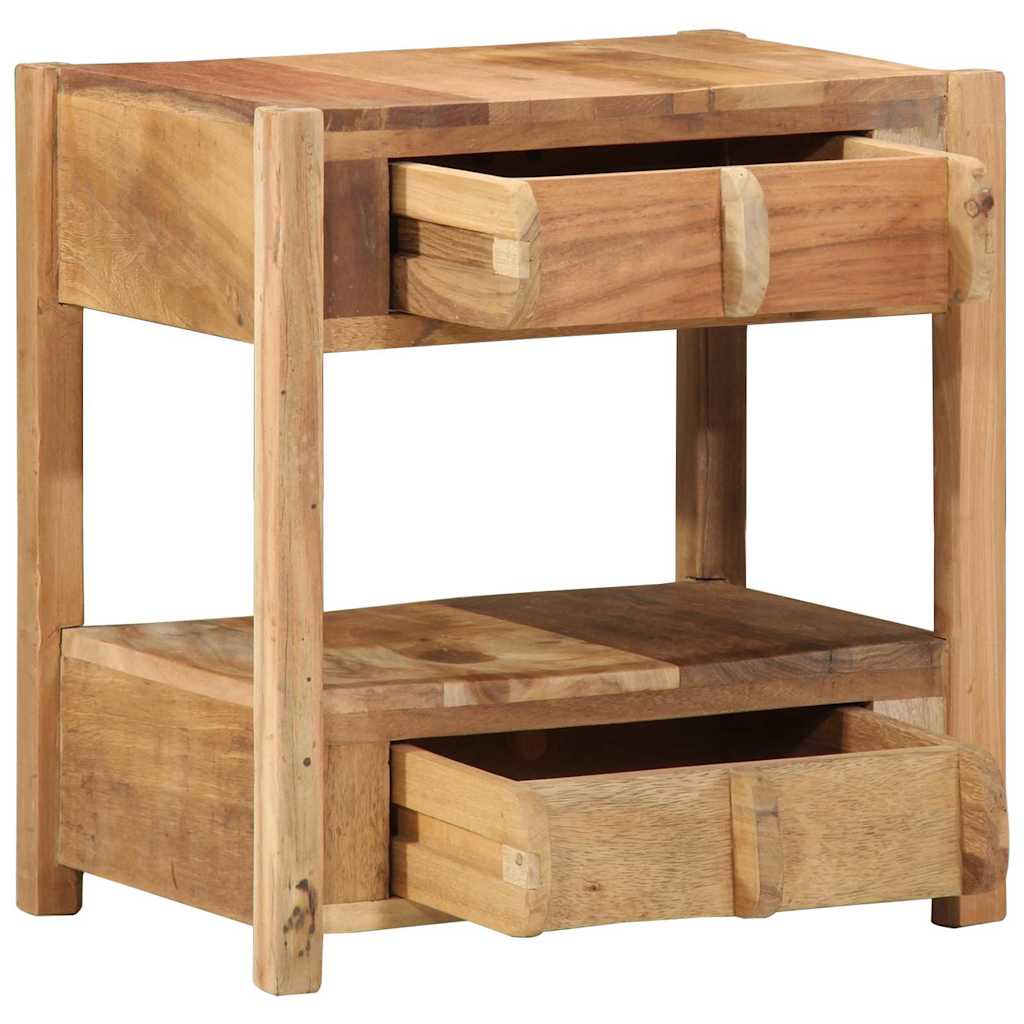 Endebord med skuffe Brun 43 x 32 x 46 cm Solid genbrugs træ