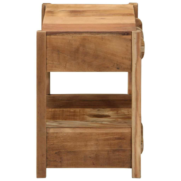 Endebord med skuffe Brun 43 x 32 x 46 cm Solid genbrugs træ
