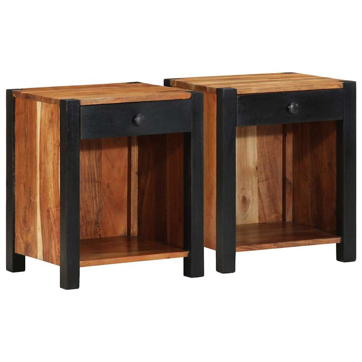 Natskab 2 pcs Brun 40 x 35 x 50 cm Massivt Akacietræ