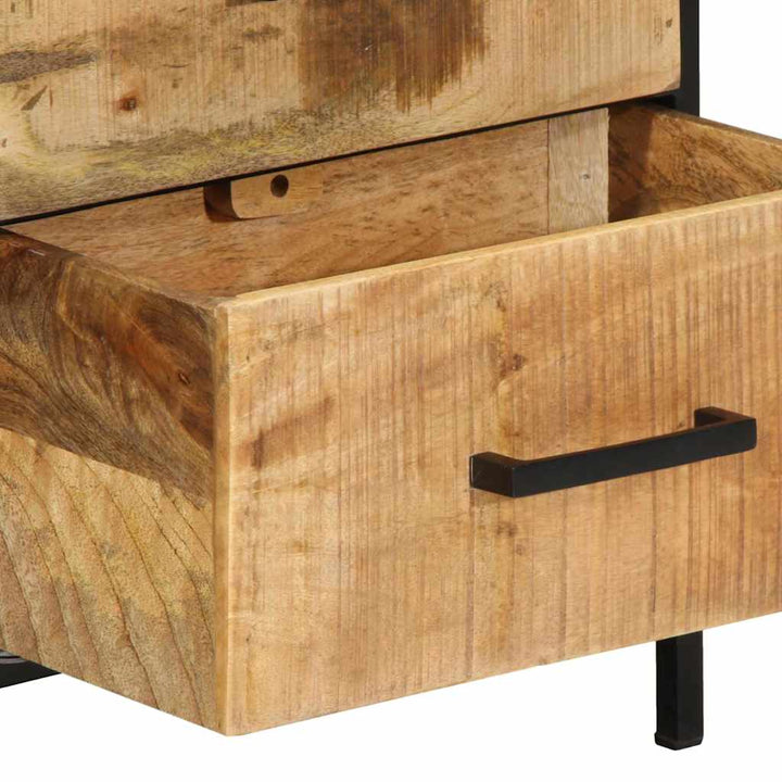 Natskab 2 pcs Brun og sort 40 x 35 x 50 cm Massivt mangotræ