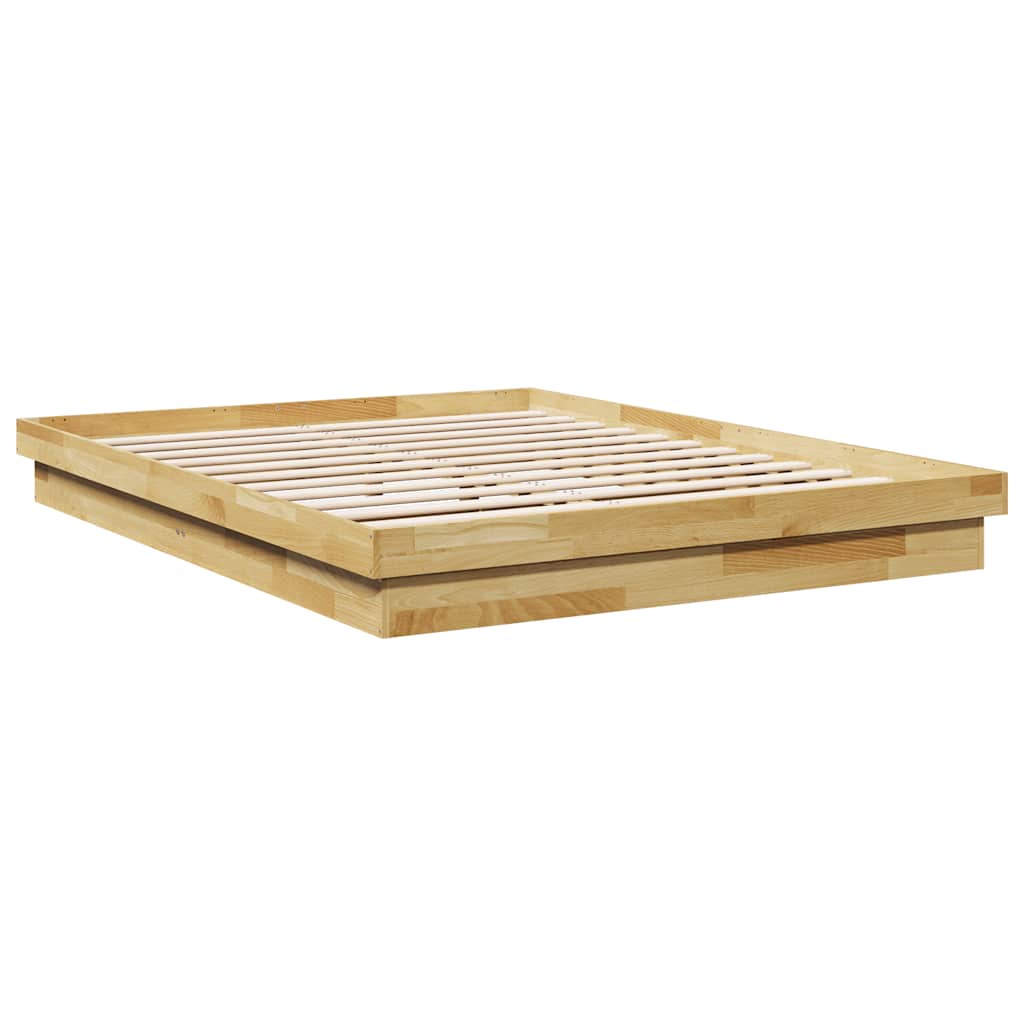 Sengeramme uden madras 150x200 cm Massivt træ Eg