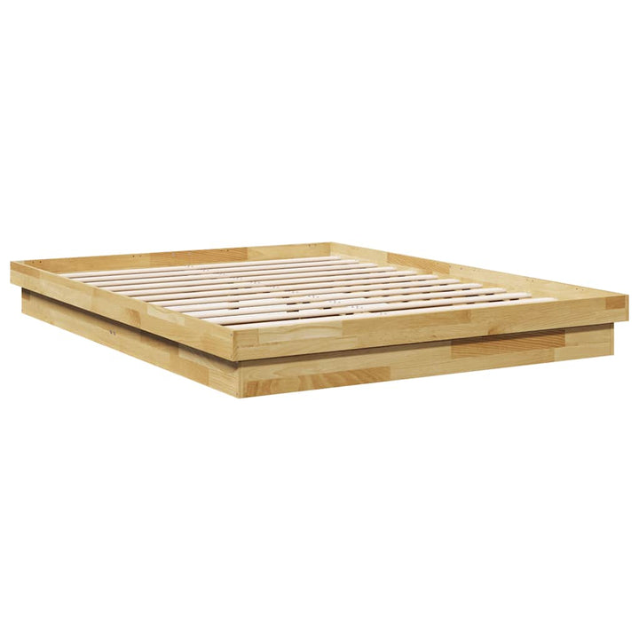 Sengeramme uden madras 150x200 cm Massivt træ Eg