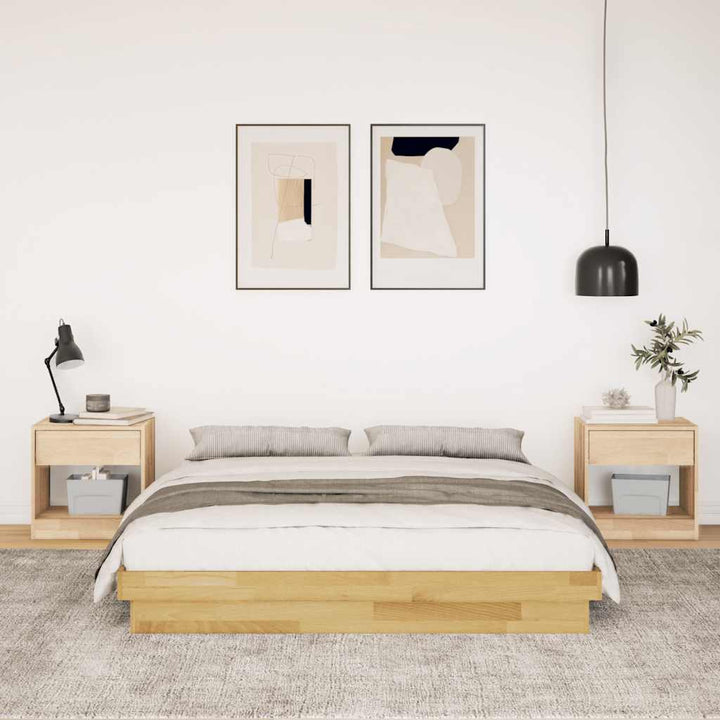 Sengeramme uden madras 150x200 cm Massivt træ Eg