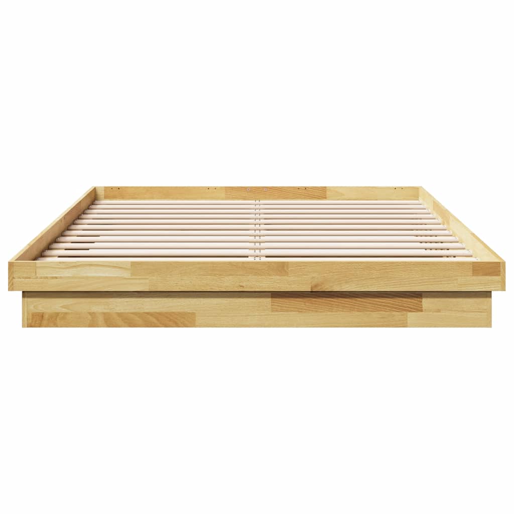 Sengeramme uden madras 150x200 cm Massivt træ Eg