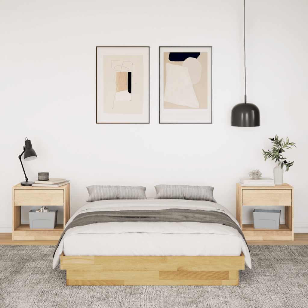 Sengeramme uden madras 120x200 cm Massivt træ Eg