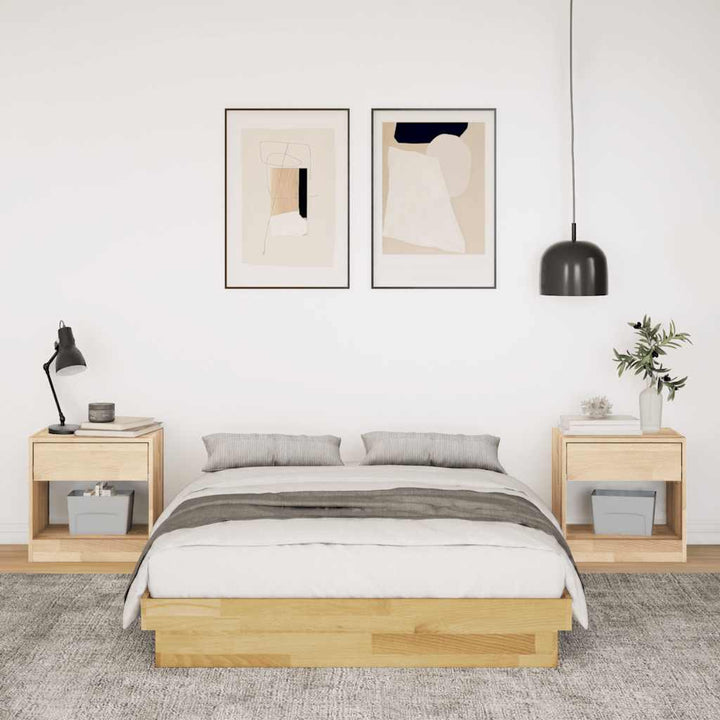 Sengeramme uden madras 120x200 cm Massivt træ Eg