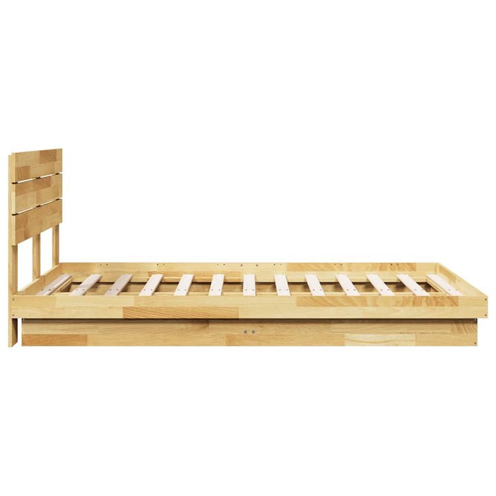 Sengeramme med hovedgærde uden madras 120x200 cm Massivt træ Eg