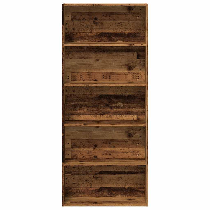bogreol 80x30x189 cm konstrueret træ gammelt træ-look