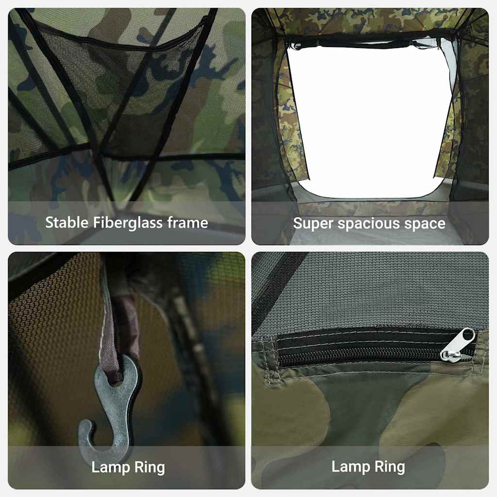 Fisketelt Camouflage 514 x 465 x 187 cm Polyester og Fiberglass