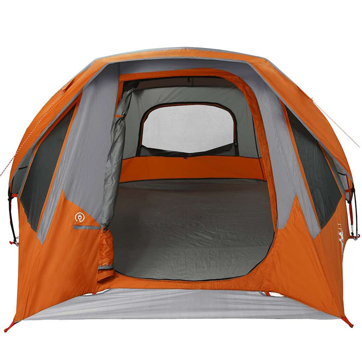 4-personers campingtelt vandtæt grå og orange