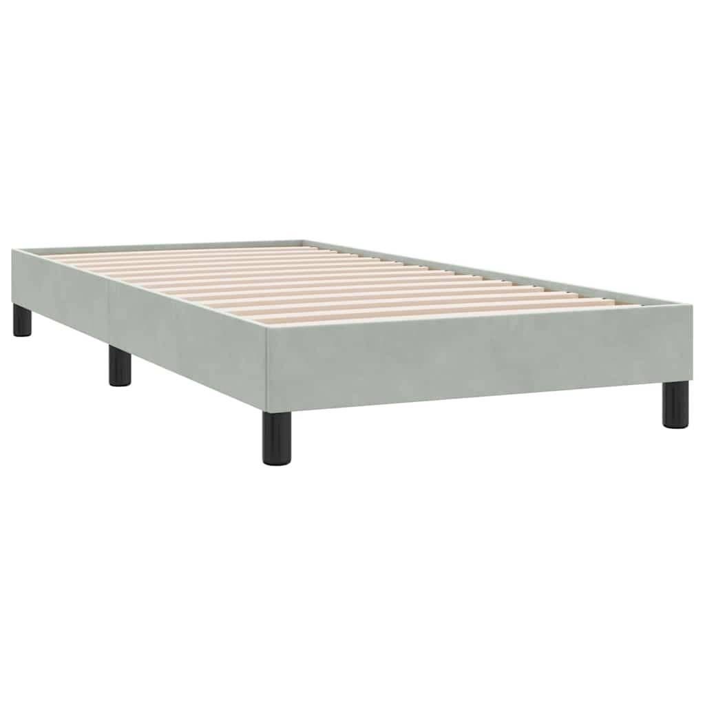 kontinentalseng uden madras 80x210 cm fløjl lysegrå