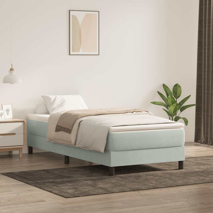 kontinentalseng uden madras 80x210 cm fløjl lysegrå