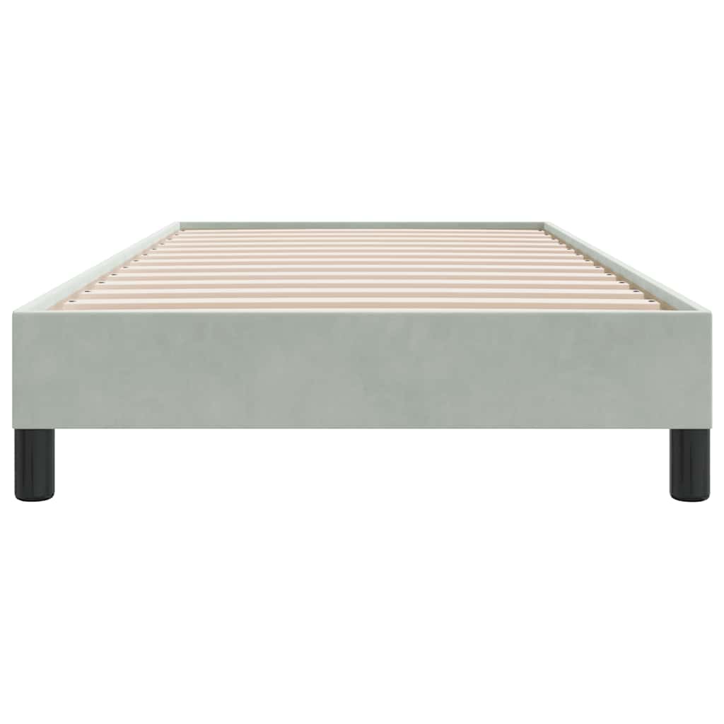 kontinentalseng uden madras 80x210 cm fløjl lysegrå