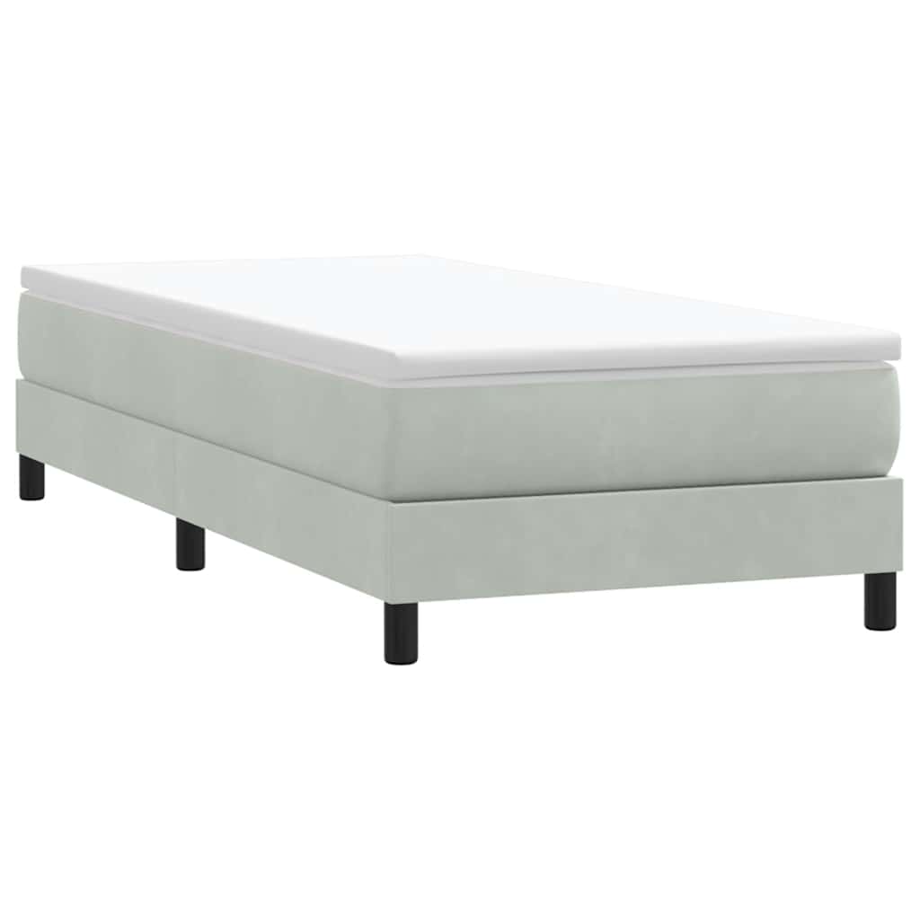 kontinentalseng uden madras 80x210 cm fløjl lysegrå