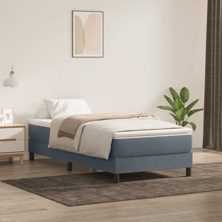 kontinentalseng uden madras 80x210 cm fløjl mørkegrå