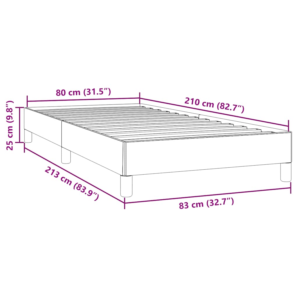 kontinentalseng uden madras 80x210 cm fløjl sort
