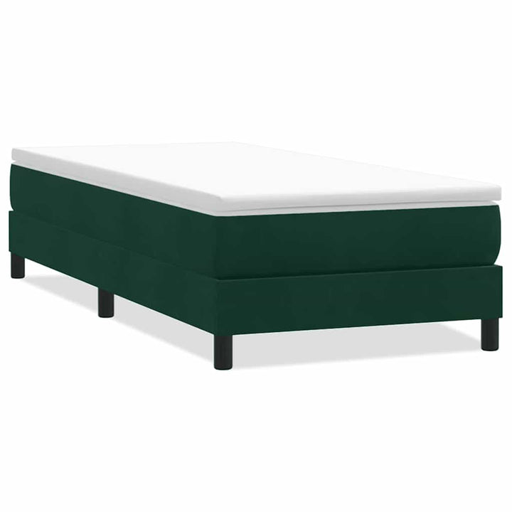 kontinentalseng uden madras 80x210 cm fløjl mørkegrøn