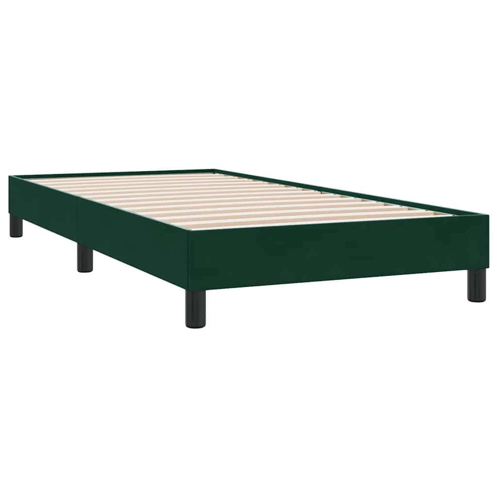 kontinentalseng uden madras 80x210 cm fløjl mørkegrøn