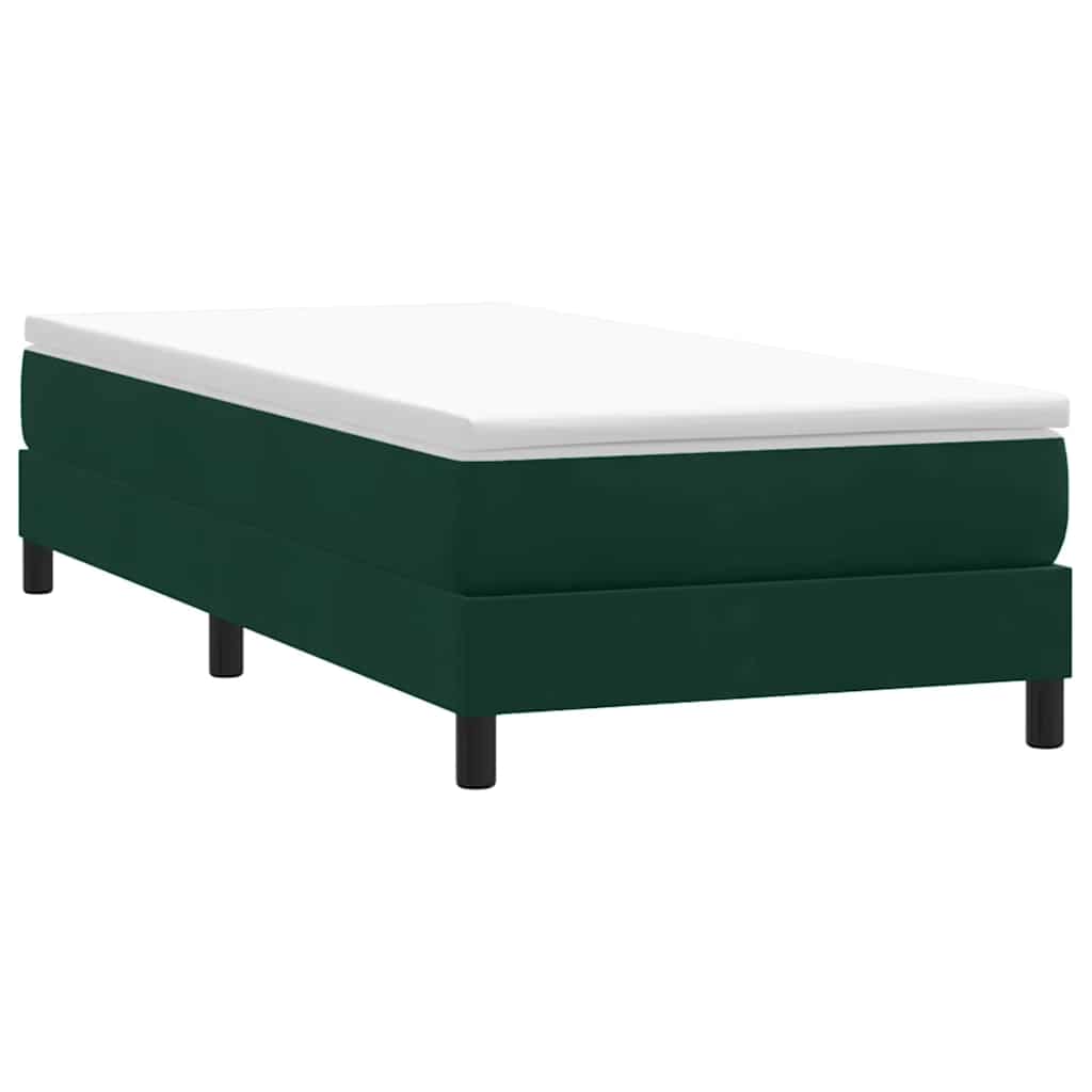 kontinentalseng uden madras 80x210 cm fløjl mørkegrøn