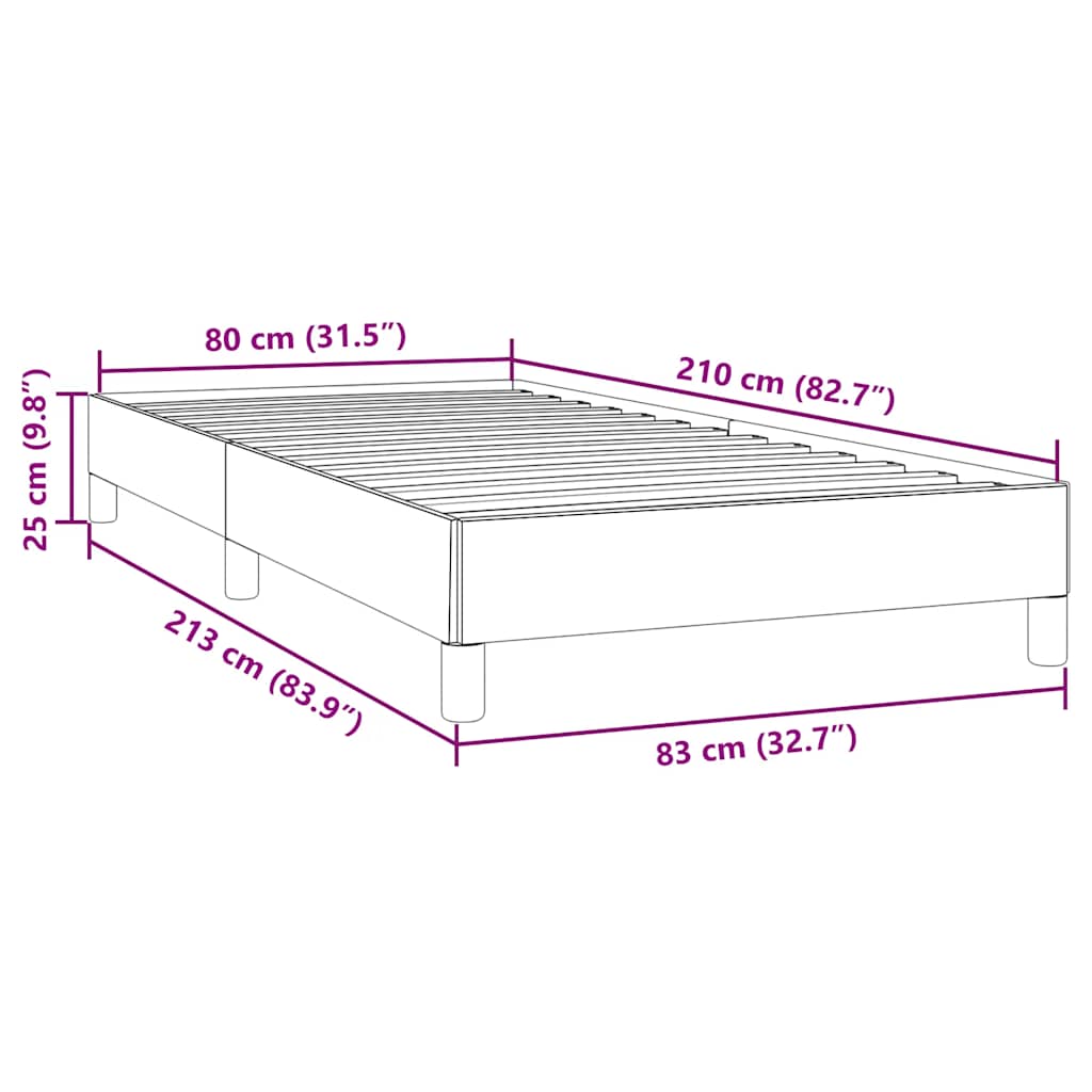 kontinentalseng uden madras 80x210 cm fløjl lyserød