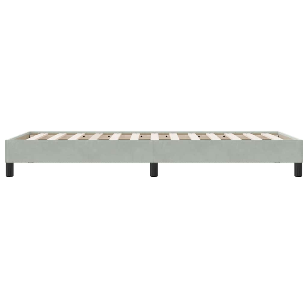 kontinentalseng uden madras 90x210 cm fløjl lysegrå
