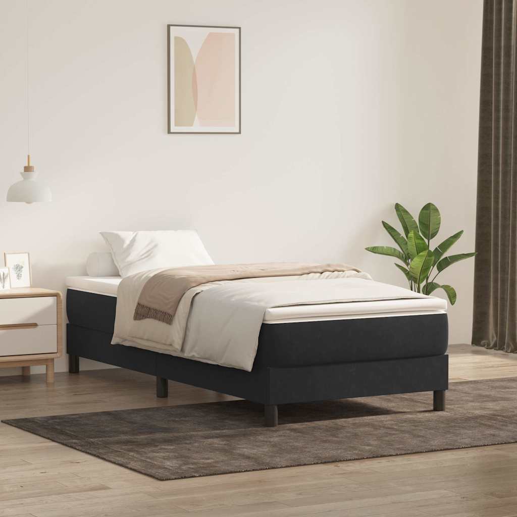kontinentalseng uden madras 90x210 cm fløjl sort
