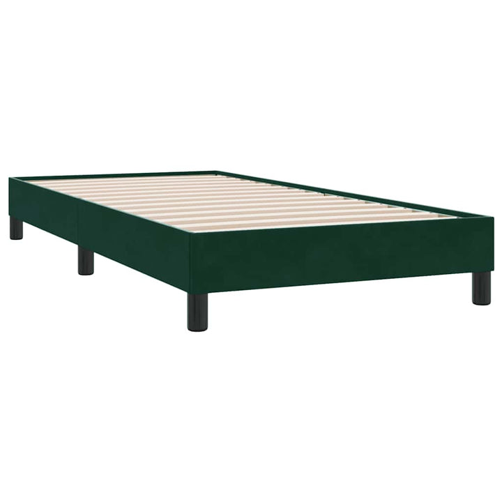 kontinentalseng uden madras 90x210 cm fløjl mørkegrøn
