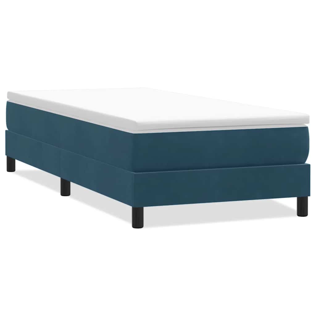 kontinentalseng uden madras 90x210 cm fløjl mørkeblå