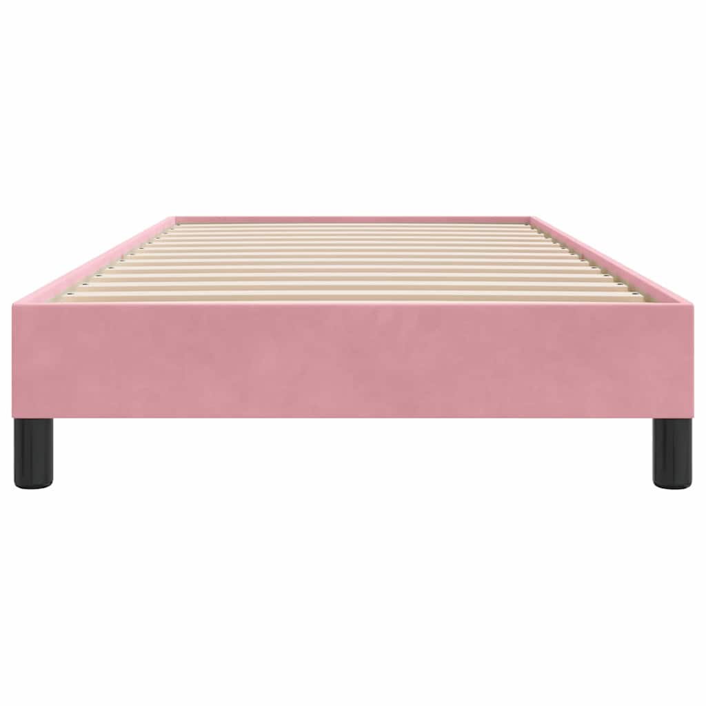 kontinentalseng uden madras 90x210 cm fløjl lyserød