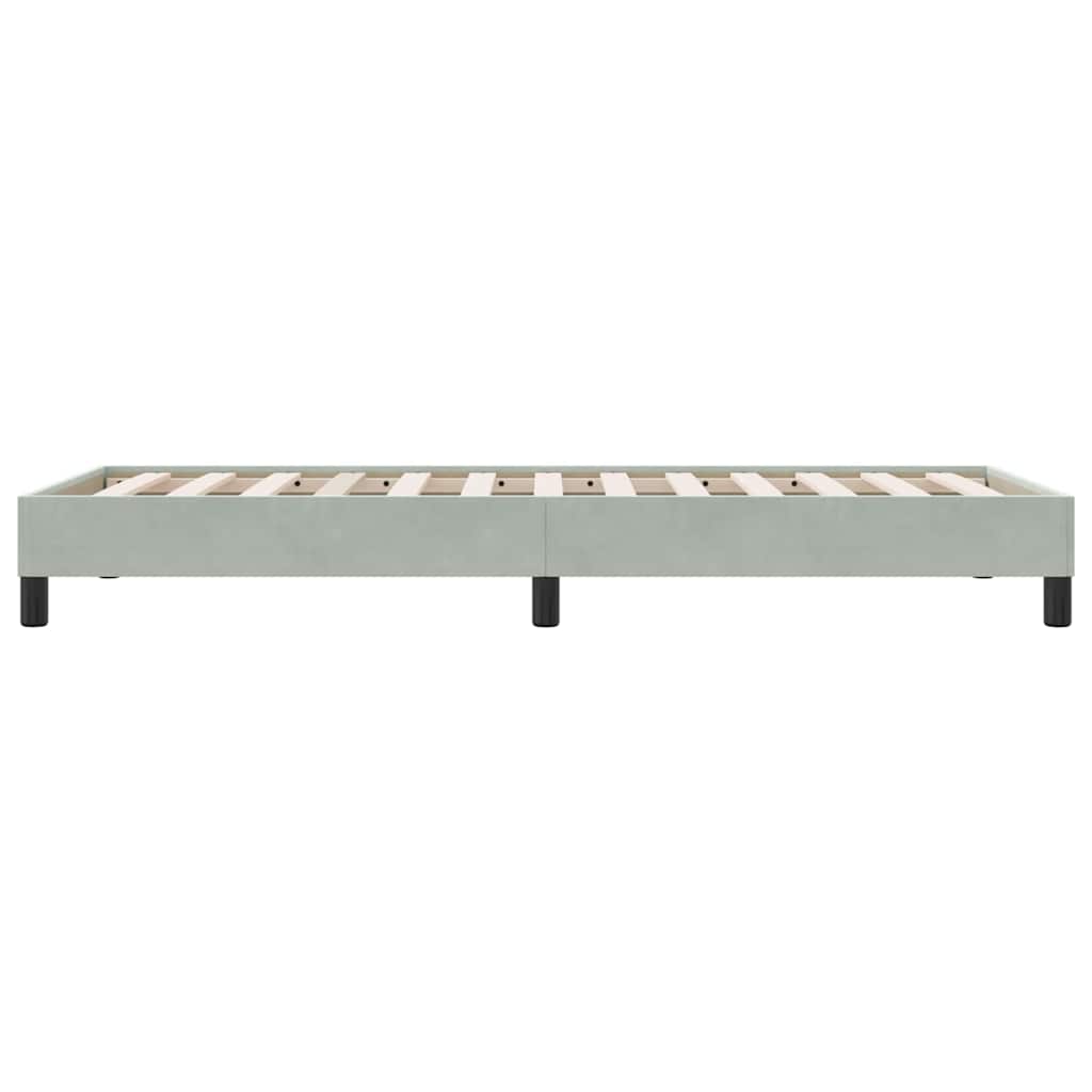 kontinentalseng uden madras 100x210 cm fløjl lysegrå