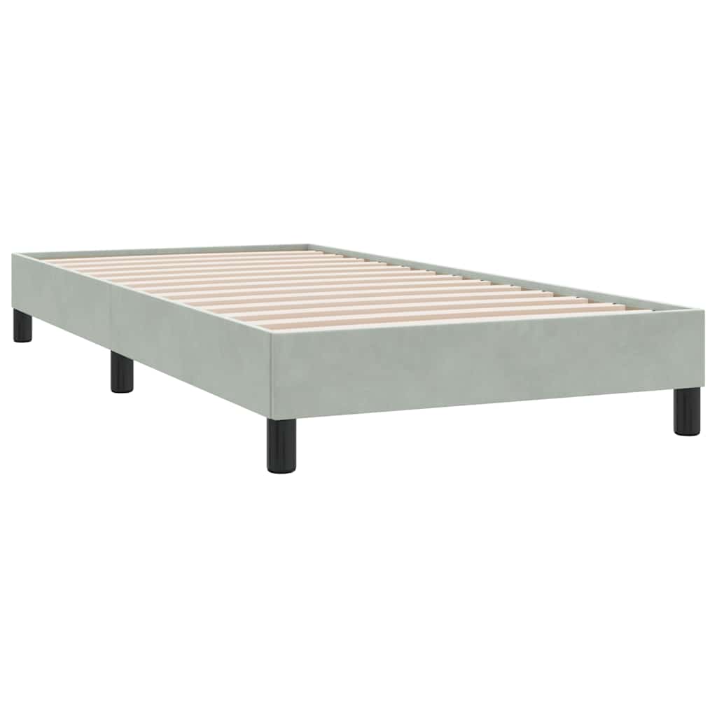 kontinentalseng uden madras 100x210 cm fløjl lysegrå