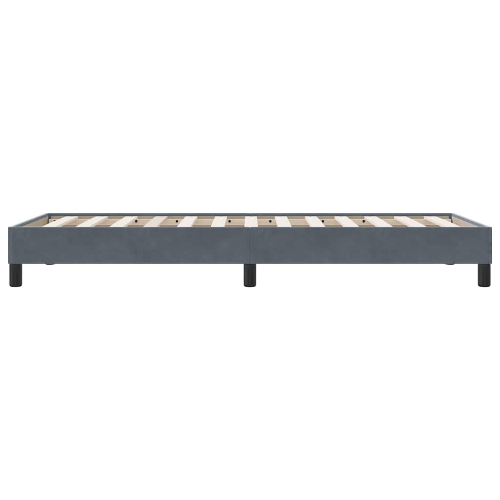 kontinentalseng uden madras 100x210 cm fløjl mørkegrå