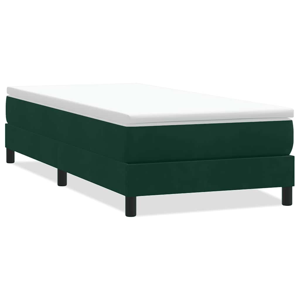 kontinentalseng uden madras 100x210 cm fløjl mørkegrøn