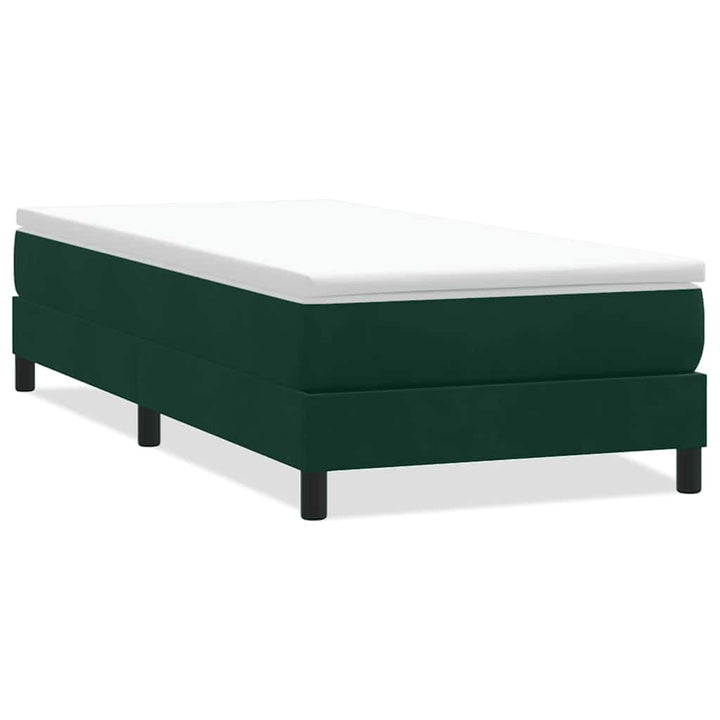 kontinentalseng uden madras 100x210 cm fløjl mørkegrøn