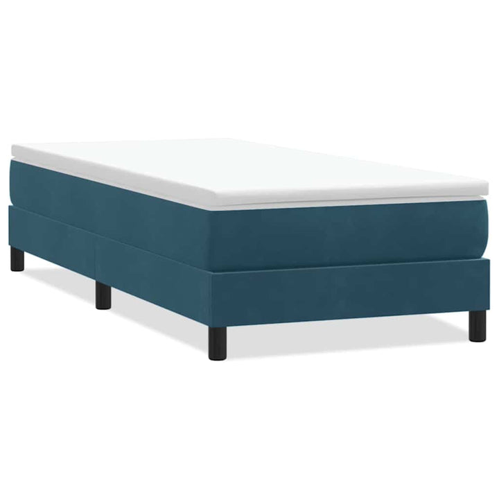 kontinentalseng uden madras 100x210 cm fløjl mørkeblå