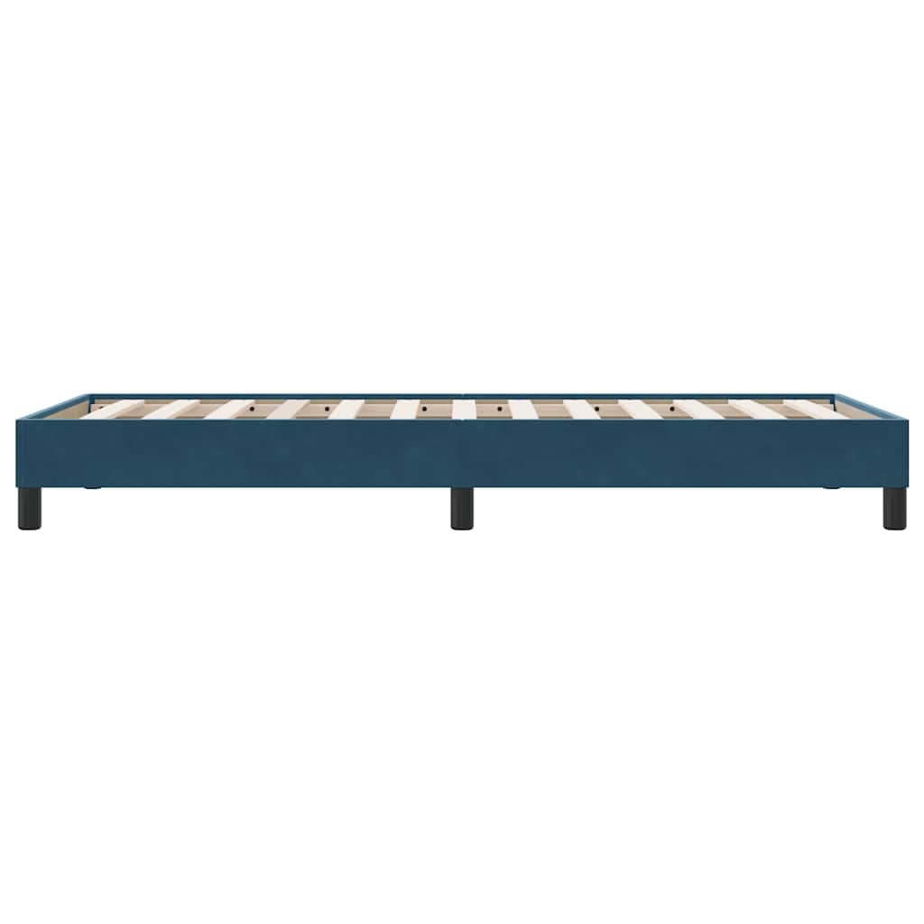 kontinentalseng uden madras 100x210 cm fløjl mørkeblå