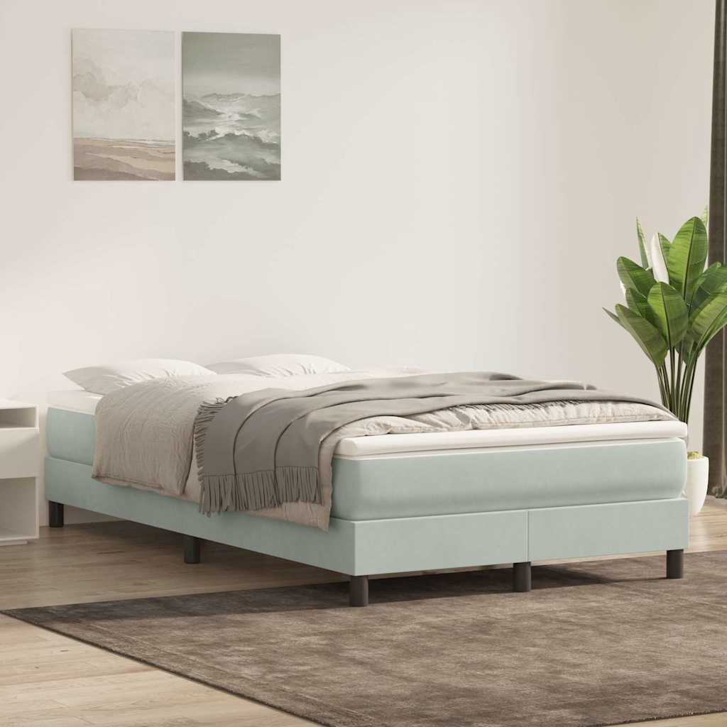 kontinentalseng uden madras 120x210 cm fløjl lysegrå