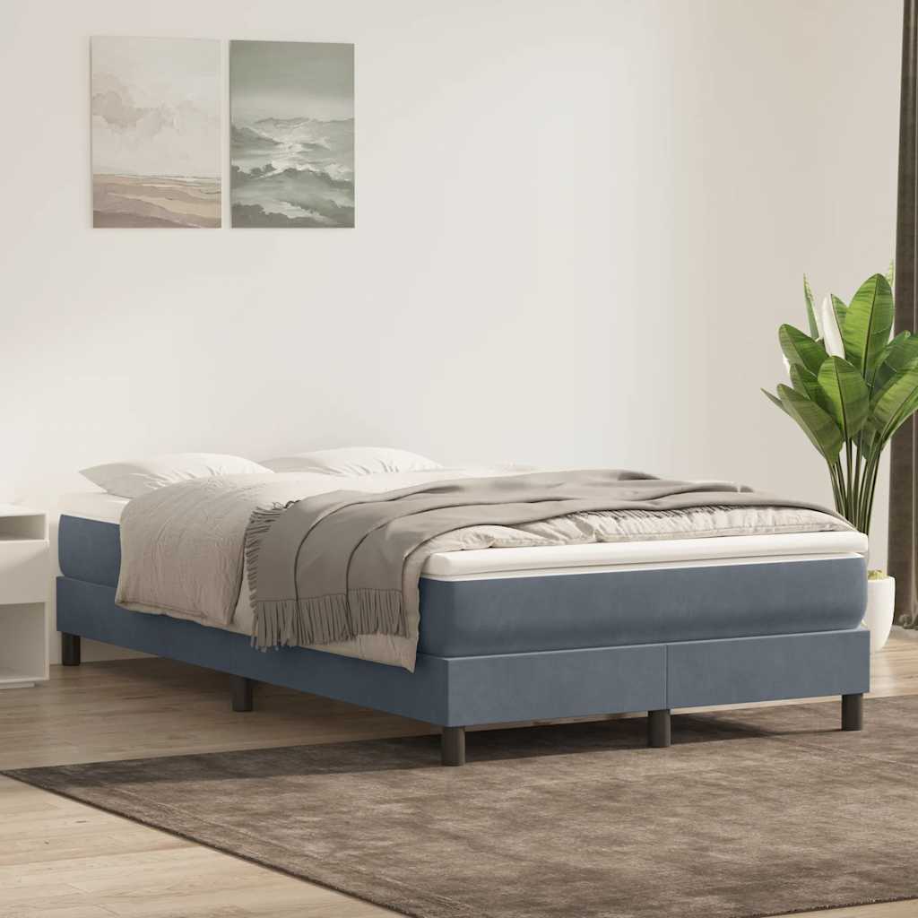 kontinentalseng uden madras 120x210 cm fløjl mørkegrå