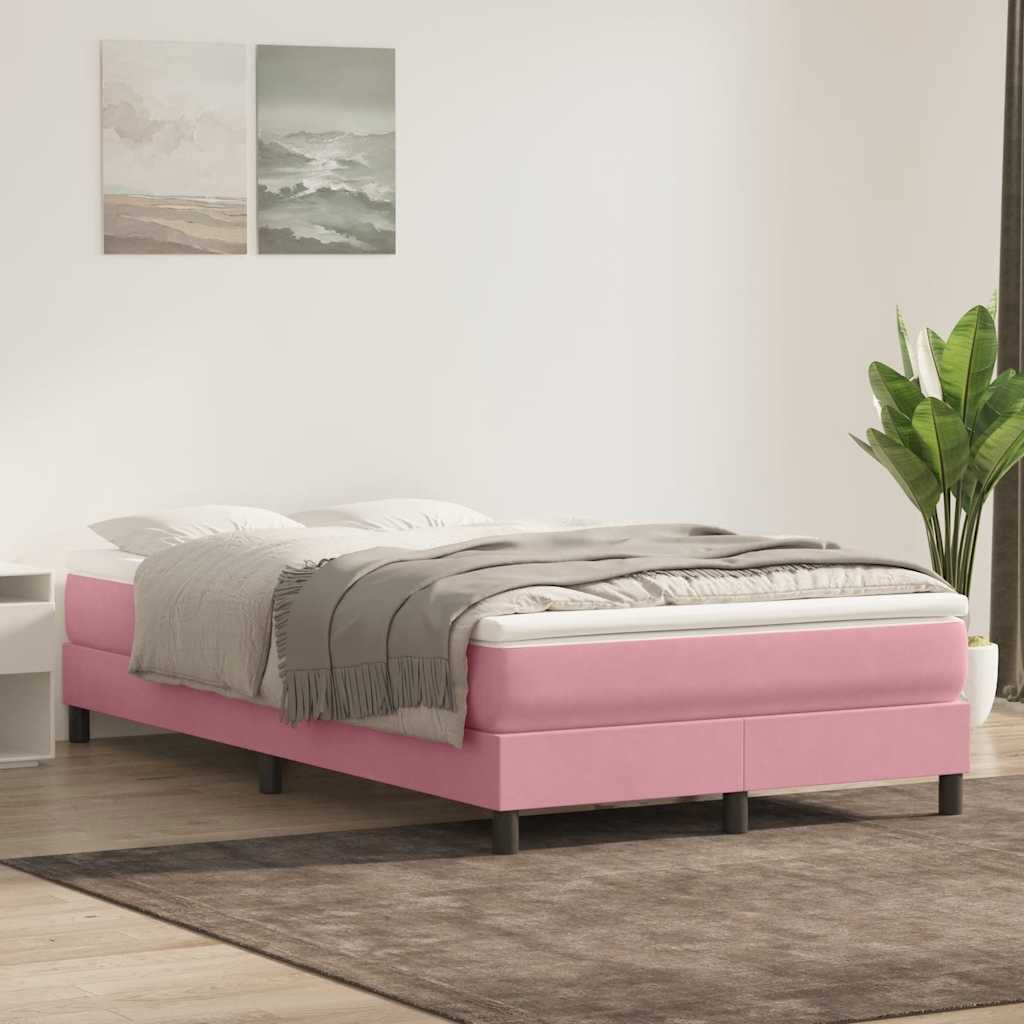 kontinentalseng uden madras 120x210 cm fløjl lyserød