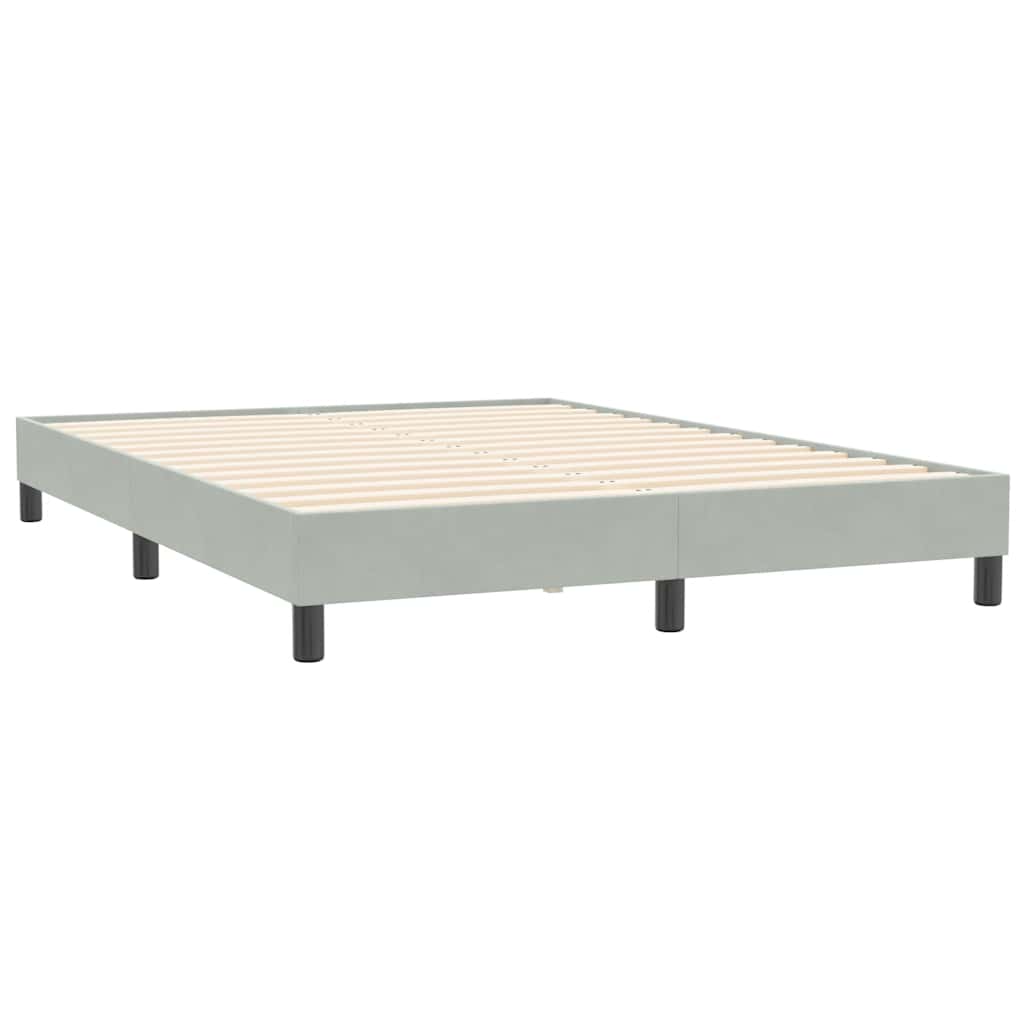 kontinentalseng uden madras 140x210 cm fløjl lysegrå