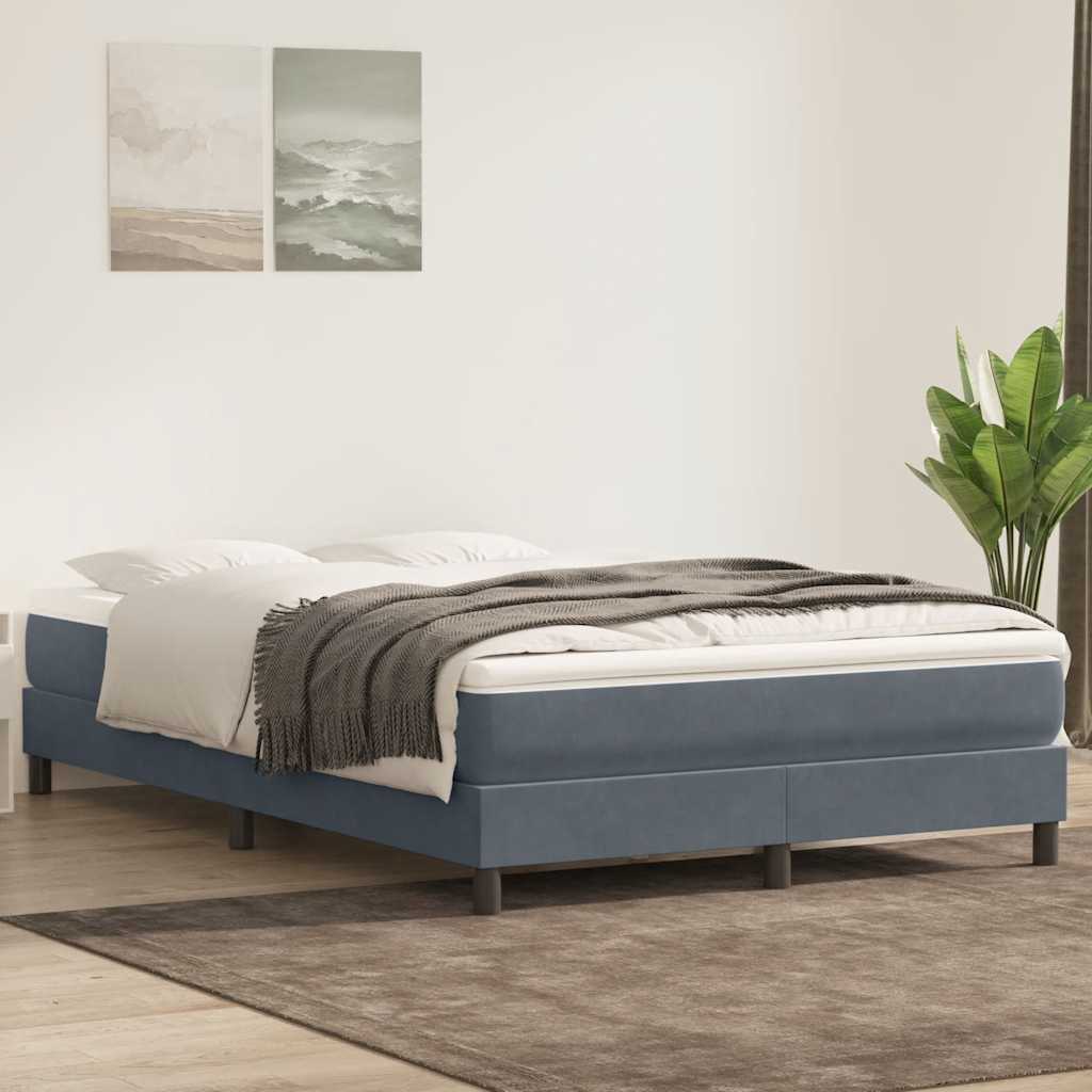 kontinentalseng uden madras 140x210 cm fløjl mørkegrå