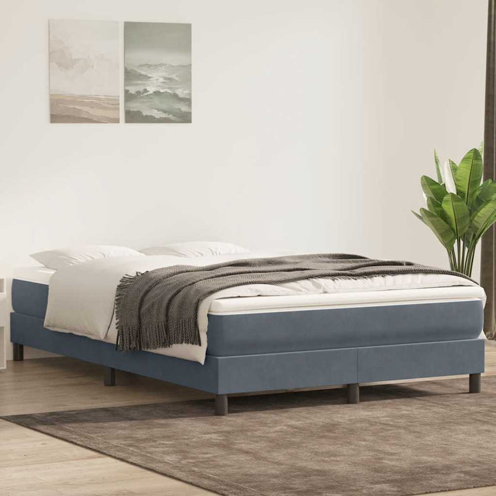 kontinentalseng uden madras 140x210 cm fløjl mørkegrå