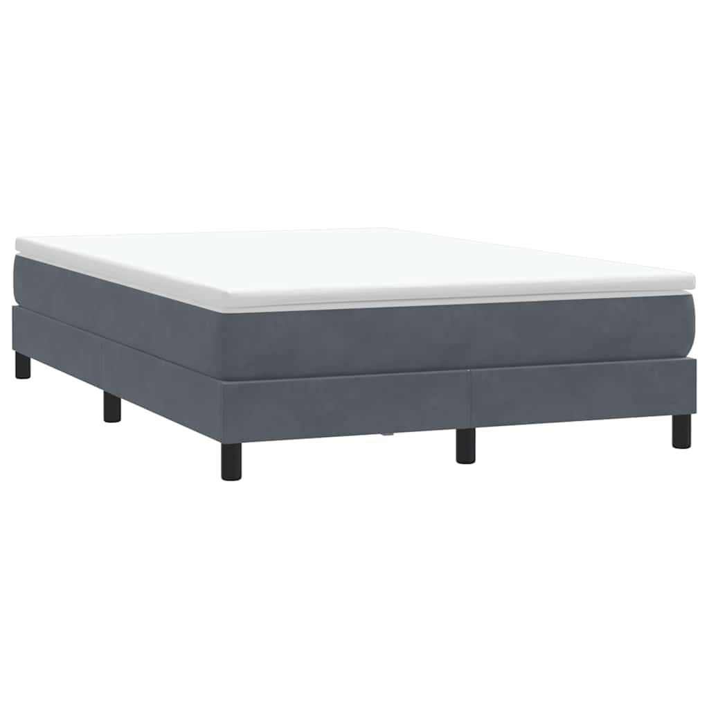 kontinentalseng uden madras 140x210 cm fløjl mørkegrå