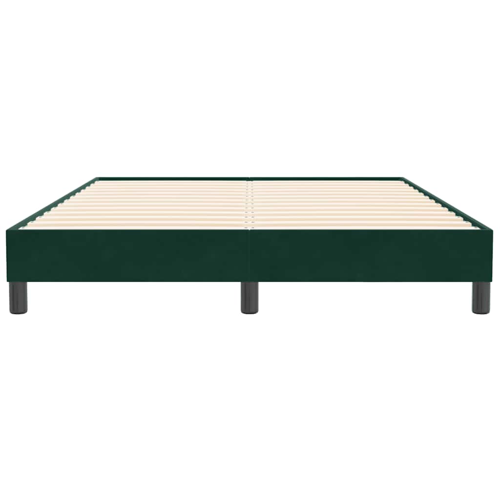 kontinentalseng uden madras 140x210 cm fløjl mørkegrøn