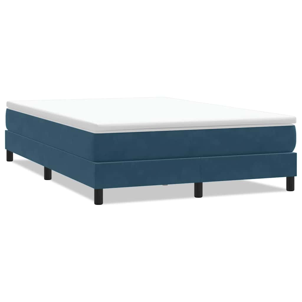 kontinentalseng uden madras 140x210 cm fløjl mørkeblå