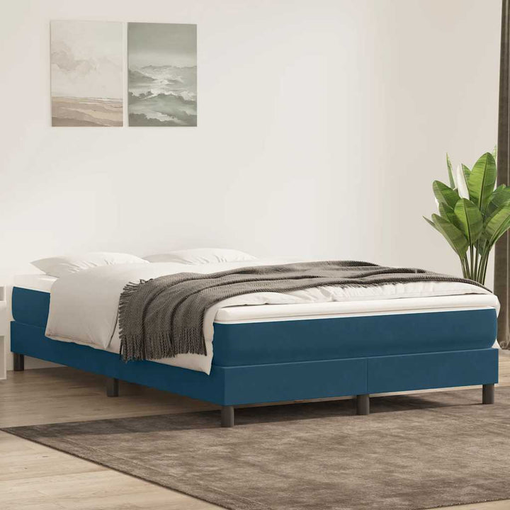 kontinentalseng uden madras 140x210 cm fløjl mørkeblå