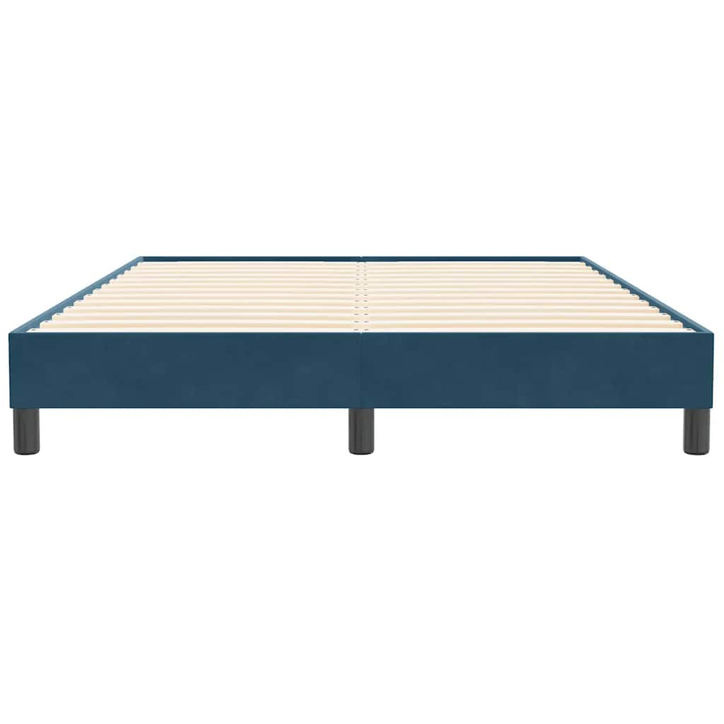 kontinentalseng uden madras 140x210 cm fløjl mørkeblå