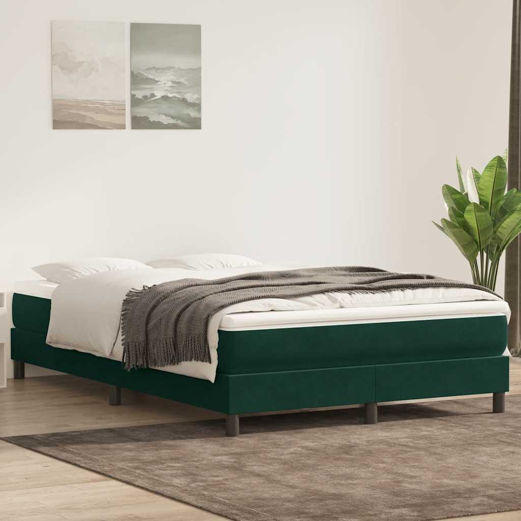 kontinentalseng uden madras 160x210 cm fløjl mørkegrøn